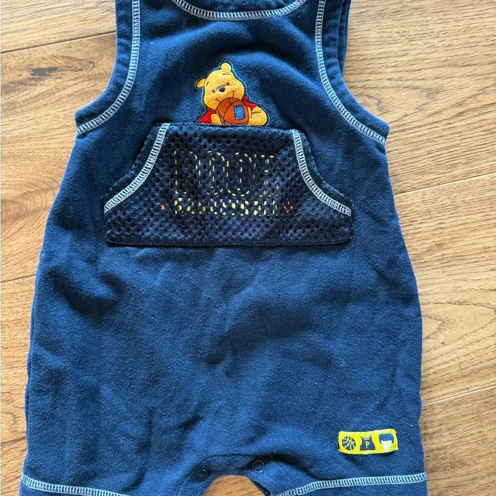 90s WINNIE THE POOH Disney Basketball Onesie romper - Picture 2 of 6